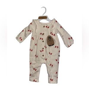 Rabbit & Bear Organic Cream Ice Skate Onesie